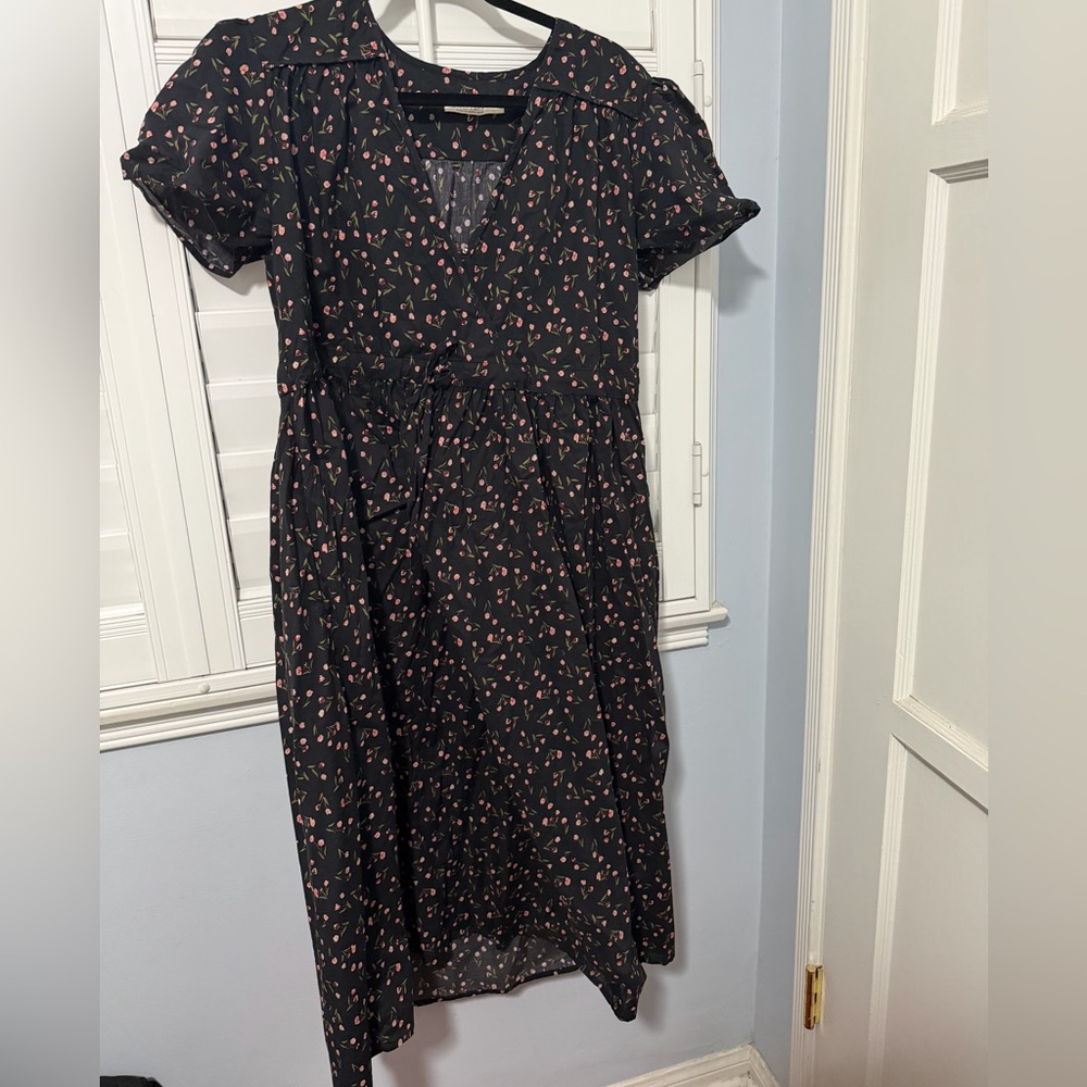 Christy Dawn Black Maxi Dress with Pink Floral Print